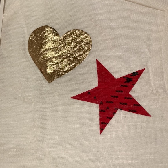 ❤️ 2/$25* ❤️ NWT - Girls Long Sleeve Heart & Star Design Crop Top - Sz L - Picture 4 of 11
